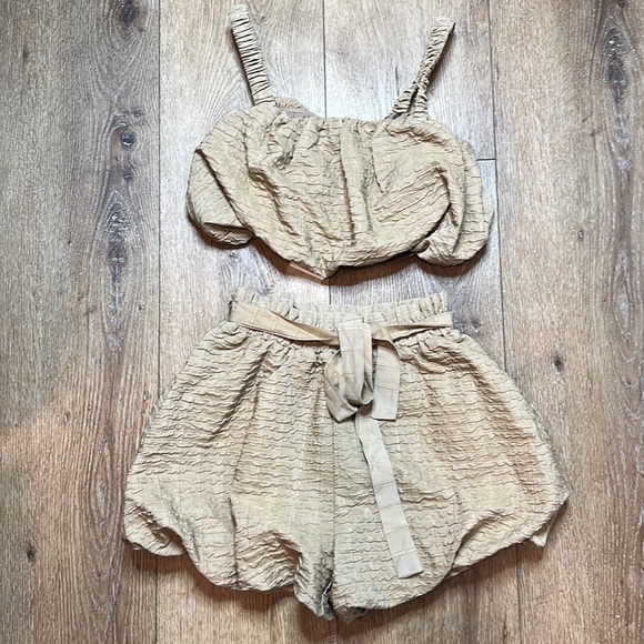 NWT Endless Rose Bubble Crop Top & Bubble Elastic Bottoms Size XS - Picture 3 of 10